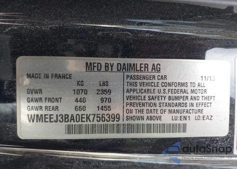 2014 Smart Fortwo Pure z USA, uszkodzony, nr VIN WMEEJ3BA0EK756399